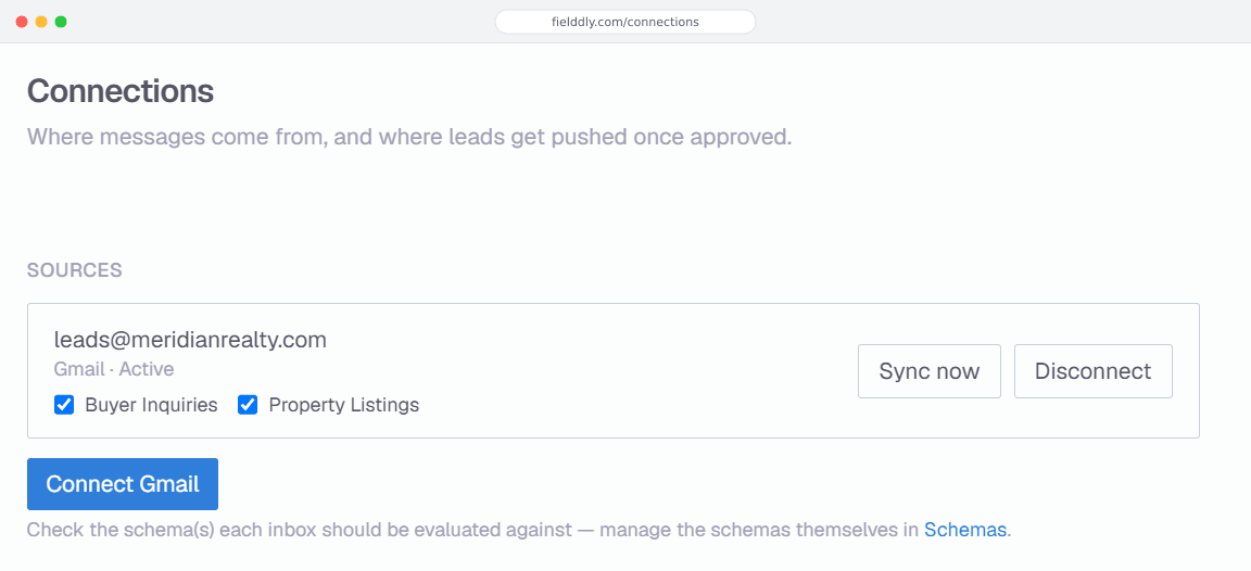 Fielddly — Connect your inbox